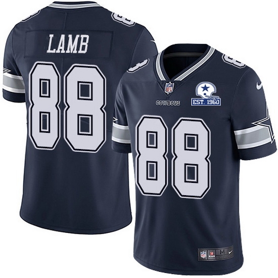 Nike Cowboys 88 CeeDee Lamb Navy Blue Team Color Men Stitched With Established In 1960 Patch NFL Vapor Untouchable Limited Jersey Nike Cowboys 88 CeeDee Lamb Navy Blue Team Color Men Stitched With Established In 1960 Patch NFL Vapor Untouchable Limited Jersey