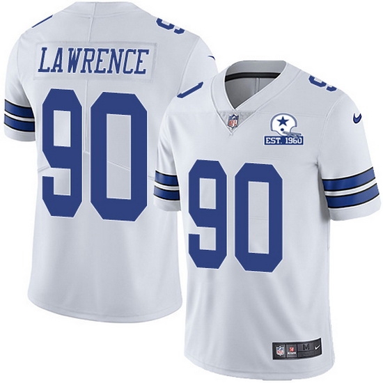 Nike Cowboys 90 DeMarcus Lawrence White Men Stitched With Established In 1960 Patch NFL Vapor Untouchable Limited Jersey Nike Cowboys 90 DeMarcus Lawrence White Men Stitched With Established In 1960 Patch NFL Vapor Untouchable Limited Jersey