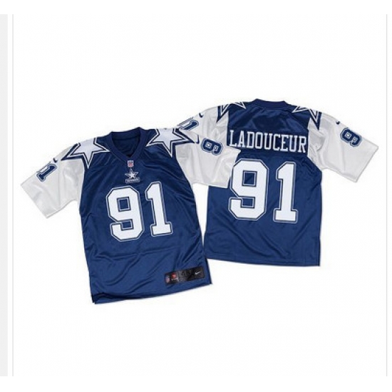 Nike Cowboys #91 L P Ladouceur Navy BlueWhite Throwback Mens Stitched NFL Elite Jersey Nike Cowboys #91 L P Ladouceur Navy BlueWhite Throwback Mens Stitched NFL Elite Jersey