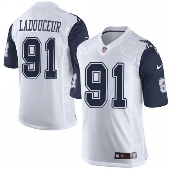 Nike Cowboys #91 L. P. Ladouceur White Mens Stitched NFL Limited Rush Jerseys Nike Cowboys #91 L. P. Ladouceur White Mens Stitched NFL Limited Rush Jerseys