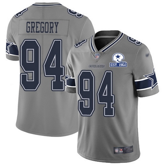 Nike Cowboys 94 Randy Gregory Gray Men Stitched With Established In 1960 Patch NFL Limited Inverted Legend Jersey Nike Cowboys 94 Randy Gregory Gray Men Stitched With Established In 1960 Patch NFL Limited Inverted Legend Jersey
