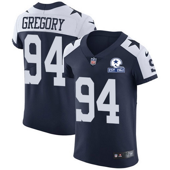 Nike Cowboys 94 Randy Gregory Navy Blue Thanksgiving Men Stitched With Established In 1960 Patch NFL Vapor Untouchable Throwback Elite Jersey Nike Cowboys 94 Randy Gregory Navy Blue Thanksgiving Men Stitched With Established In 1960 Patch NFL Vapor Untouchable Throwback Elite Jersey