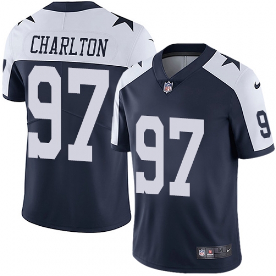 Nike Cowboys #97 Taco Charlton Navy Blue Thanksgiving Mens Stitched NFL Vapor Untouchable Limited Throwback Jersey Nike Cowboys #97 Taco Charlton Navy Blue Thanksgiving Mens Stitched NFL Vapor Untouchable Limited Throwback Jersey