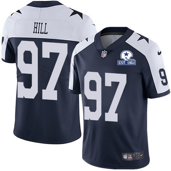 Nike Cowboys 97 Trysten Hill Navy Blue Thanksgiving Men Stitched With Established In 1960 Patch NFL Vapor Untouchable Limited Throwback Jersey Nike Cowboys 97 Trysten Hill Navy Blue Thanksgiving Men Stitched With Established In 1960 Patch NFL Vapor Untouchable Limited Throwback Jersey