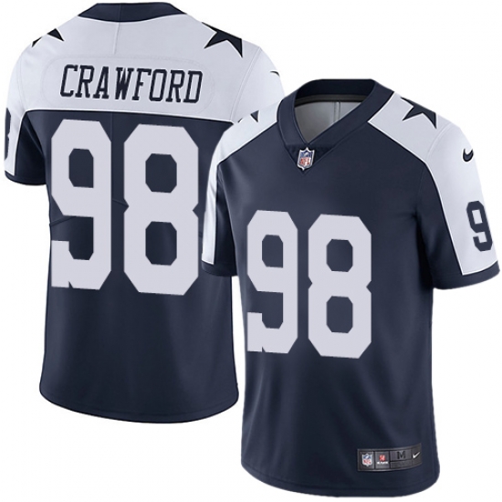 Nike Cowboys #98 Tyrone Crawford Navy Blue Thanksgiving Mens Stitched NFL Vapor Untouchable Limited Throwback Jersey Nike Cowboys #98 Tyrone Crawford Navy Blue Thanksgiving Mens Stitched NFL Vapor Untouchable Limited Throwback Jersey