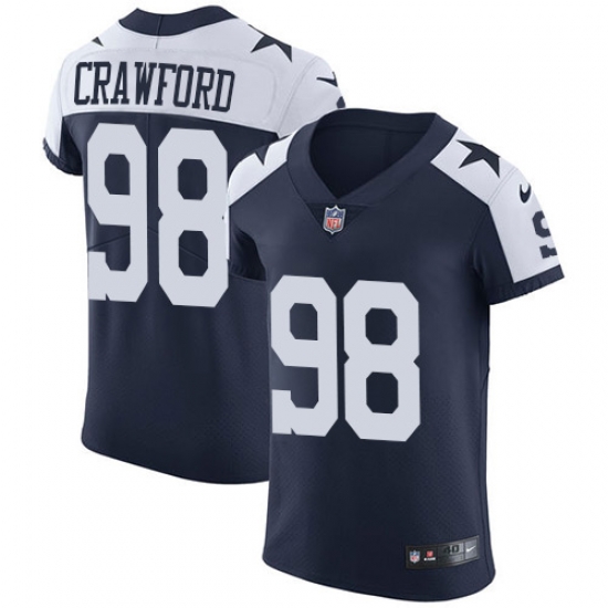 Nike Cowboys #98 Tyrone Crawford Navy Blue Thanksgiving Mens Stitched NFL Vapor Untouchable Throwback Elite Jersey Nike Cowboys #98 Tyrone Crawford Navy Blue Thanksgiving Mens Stitched NFL Vapor Untouchable Throwback Elite Jersey