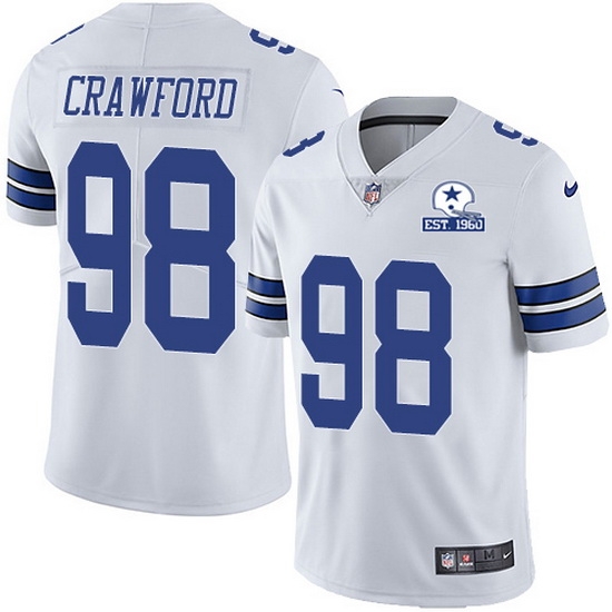 Nike Cowboys 98 Tyrone Crawford White Men Stitched With Established In 1960 Patch NFL Vapor Untouchable Limited Jersey Nike Cowboys 98 Tyrone Crawford White Men Stitched With Established In 1960 Patch NFL Vapor Untouchable Limited Jersey