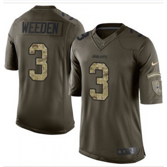 Nike Dallas Cowboys #3 Brandon Weeden Green Men 27s Stitched NFL Limited Jersey Nike Dallas Cowboys #3 Brandon Weeden Green Men 27s Stitched NFL Limited Jersey