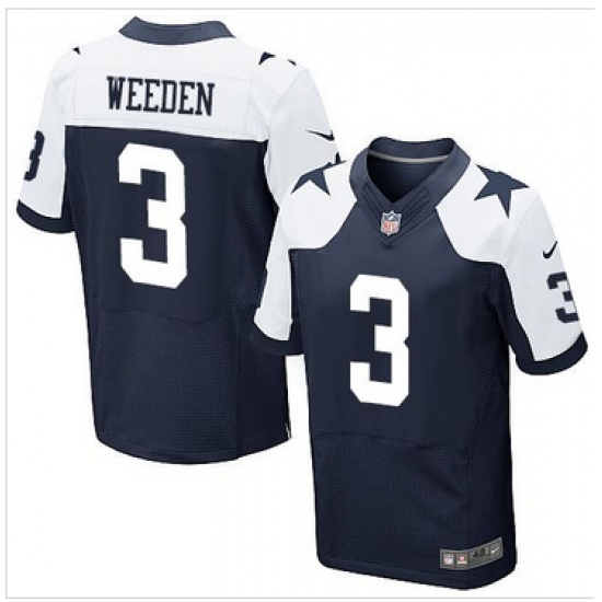 Nike Dallas Cowboys #3 Brandon Weeden Navy Blue Thanksgiving Throwback Mens Stitched NFL Elite Jersey Nike Dallas Cowboys #3 Brandon Weeden Navy Blue Thanksgiving Throwback Mens Stitched NFL Elite Jersey