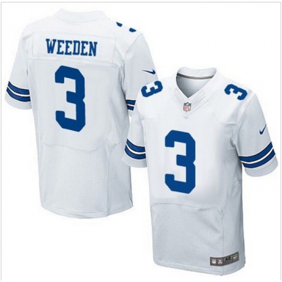Nike Dallas Cowboys #3 Brandon Weeden White Mens Stitched NFL Elite Jersey Nike Dallas Cowboys #3 Brandon Weeden White Mens Stitched NFL Elite Jersey