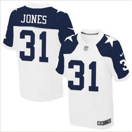 Nike Dallas Cowboys #31 Byron Jones White Thanksgiving Throwback Mens Stitched NFL Elite Jersey Nike Dallas Cowboys #31 Byron Jones White Thanksgiving Throwback Mens Stitched NFL Elite Jersey