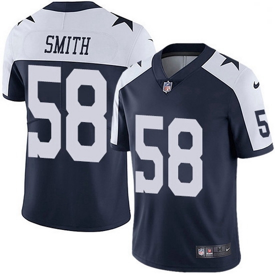 Nike Dallas Cowboys 58 Aldon Smith Navy Blue Thanksgiving Men Stitched NFL Vapor Untouchable Limited Throwback Jersey Nike Dallas Cowboys 58 Aldon Smith Navy Blue Thanksgiving Men Stitched NFL Vapor Untouchable Limited Throwback Jersey