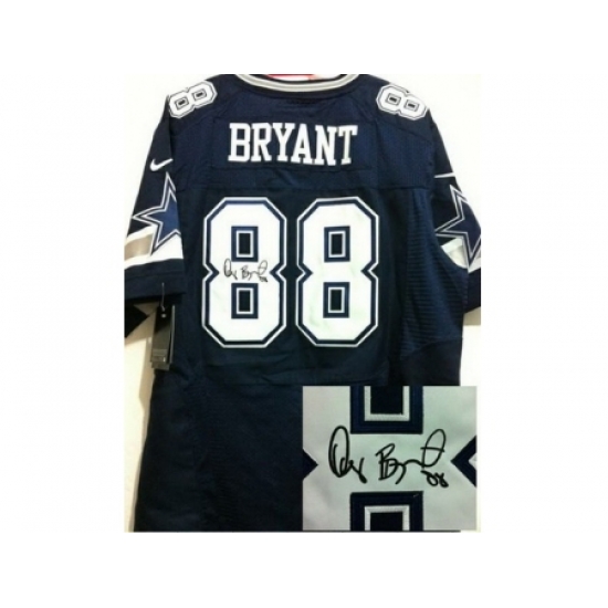 Nike Dallas Cowboys 88 Dez Bryant Blue Elite Signed NFL Jersey Nike Dallas Cowboys 88 Dez Bryant Blue Elite Signed NFL Jersey