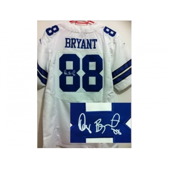 Nike Dallas Cowboys 88 Dez Bryant White Elite Signed NFL Jersey Nike Dallas Cowboys 88 Dez Bryant White Elite Signed NFL Jersey