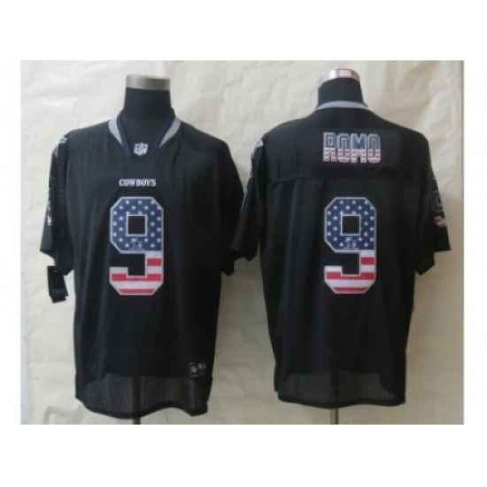 Nike Dallas Cowboys 9 Tony Romo Black Elite USA Flag Fashion NFL Jersey Nike Dallas Cowboys 9 Tony Romo Black Elite USA Flag Fashion NFL Jersey