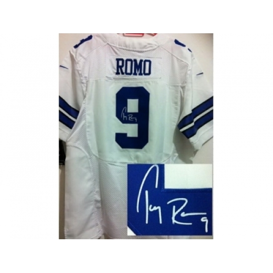 Nike Dallas Cowboys 9 Tony Romo White Elite Signed NFL Jersey Nike Dallas Cowboys 9 Tony Romo White Elite Signed NFL Jersey