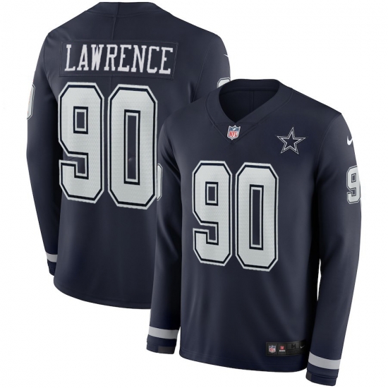 Nike Dallas Cowboys 90 Demarcus Lawrence Navy Therma Long Sleeve Jersey Nike Dallas Cowboys 90 Demarcus Lawrence Navy Therma Long Sleeve Jersey