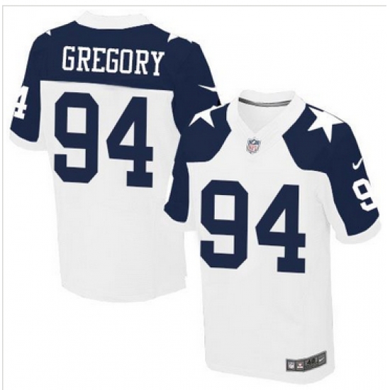 Nike Dallas Cowboys #94 Randy Gregory White Thanksgiving Throwback Mens Stitched NFL Elite Jersey Nike Dallas Cowboys #94 Randy Gregory White Thanksgiving Throwback Mens Stitched NFL Elite Jersey