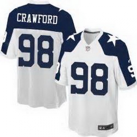 Nike Dallas Cowboys #98 Tyrone Crawford White Thanksgiving Throwback Mens Stitched NFL Elite Jersey Nike Dallas Cowboys #98 Tyrone Crawford White Thanksgiving Throwback Mens Stitched NFL Elite Jersey