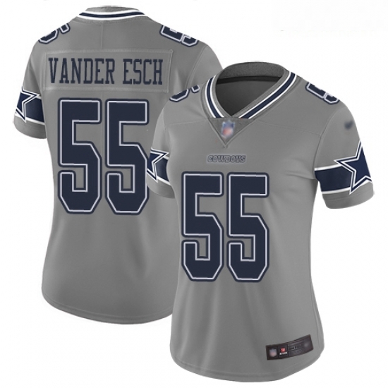 Cowboys #55 Leighton Vander Esch Gray Women Stitched Football Limited Inverted Legend Jersey Cowboys #55 Leighton Vander Esch Gray Women Stitched Football Limited Inverted Legend Jersey