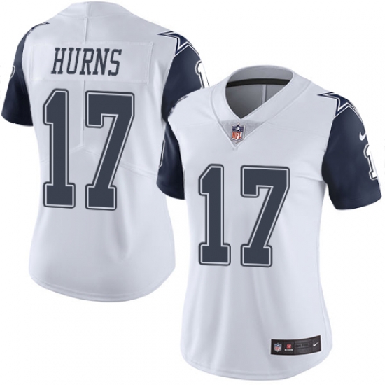 Nike Cowboys #17 Allen Hurns White Womens Stitched NFL Limited Rush Jersey Nike Cowboys #17 Allen Hurns White Womens Stitched NFL Limited Rush Jersey