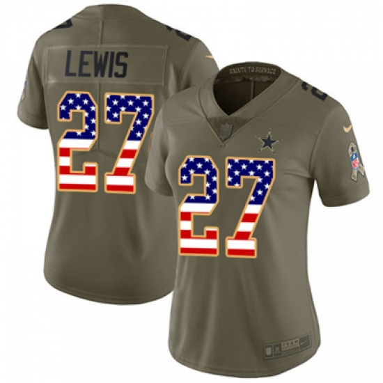Nike Cowboys #27 Jourdan Lewis Olive USA Womens Flag 2017 Salute to Service NFL Limited Jersey Nike Cowboys #27 Jourdan Lewis Olive USA Womens Flag 2017 Salute to Service NFL Limited Jersey