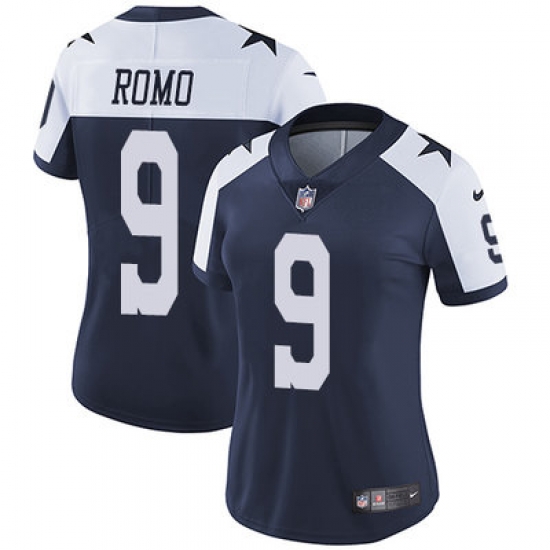 Nike Cowboys #9 Tony Romo Navy Blue Thanksgiving Womens Stitched NFL Vapor Untouchable Limited Throwback Jersey Nike Cowboys #9 Tony Romo Navy Blue Thanksgiving Womens Stitched NFL Vapor Untouchable Limited Throwback Jersey