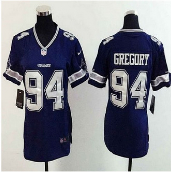 WoMens New Cowboys #94 Randy Gregory Navy Blue Team Color Stitched NFL Elite Jersey