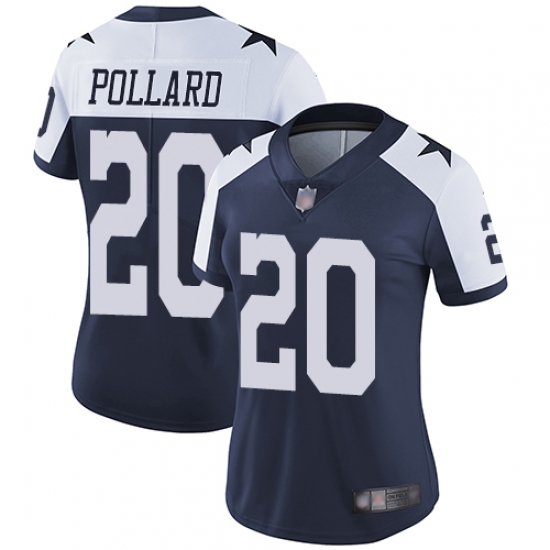 Women Cowboys 20 Tony Pollard Navy Blue Thanksgiving Stitched Football Vapor Untouchable Limited Throwback Jersey Women Cowboys 20 Tony Pollard Navy Blue Thanksgiving Stitched Football Vapor Untouchable Limited Throwback Jersey