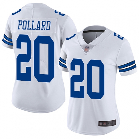 Women Cowboys 20 Tony Pollard White Stitched Football Vapor Untouchable Limited Jersey Women Cowboys 20 Tony Pollard White Stitched Football Vapor Untouchable Limited Jersey