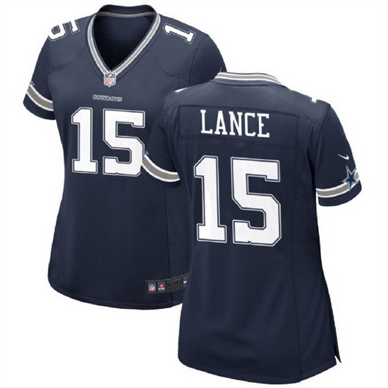 Women Dallas Cowboys 15 Trey Lance Navy Navy Stitched Football Jersey Run Small Women Dallas Cowboys 15 Trey Lance Navy Navy Stitched Football Jersey Run Small