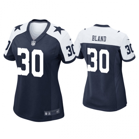 Women Dallas Cowboys 30 DaRon Bland Navy White Stitched Game Jersey Women Dallas Cowboys 30 DaRon Bland Navy White Stitched Game Jersey