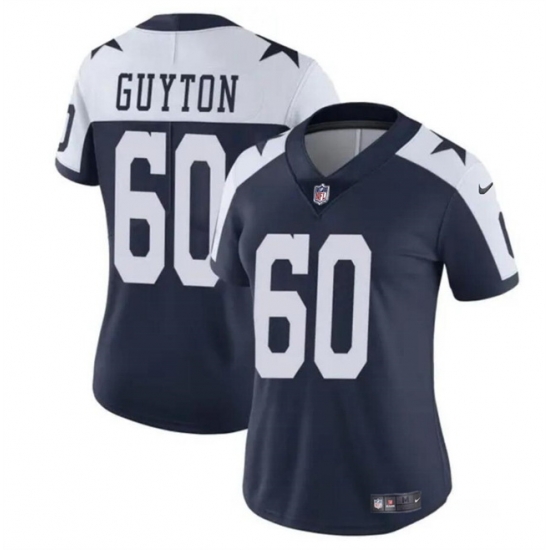 Women Dallas Cowboys 60 Tyler Guyton Navy White 2024 Draft Vapor Thanksgiving Limited Stitched Football Jersey Women Dallas Cowboys 60 Tyler Guyton Navy White 2024 Draft Vapor Thanksgiving Limited Stitched Football Jersey