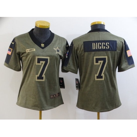Women Dallas Cowboys #7 Trevon Diggs Nike Olive 2021 Salute To Service Limited Player Jersey Women Dallas Cowboys #7 Trevon Diggs Nike Olive 2021 Salute To Service Limited Player Jersey
