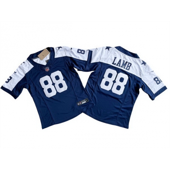 Women Dallas Cowboys 88 CeeDee Lamb Navy White 2023 F U S E Limited Stitched Jersey Women Dallas Cowboys 88 CeeDee Lamb Navy White 2023 F U S E Limited Stitched Jersey