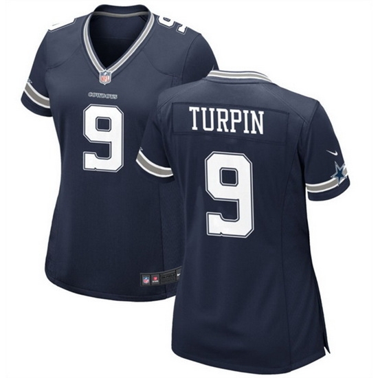 Women Dallas Cowboys 9 KaVontae Turpin Navy Stitched Football Jersey Run Small Women Dallas Cowboys 9 KaVontae Turpin Navy Stitched Football Jersey Run Small