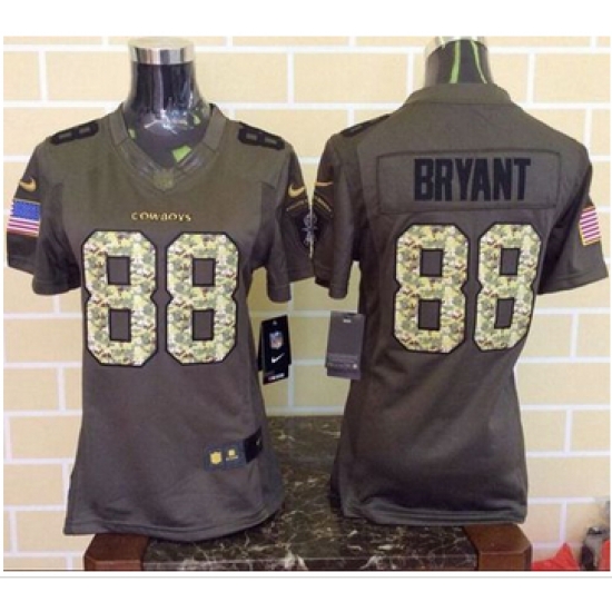 Women Nike Cowboys #88 Dez Bryant Green Stitched NFL Limited Salute to Service Jersey Women Nike Cowboys #88 Dez Bryant Green Stitched NFL Limited Salute to Service Jersey