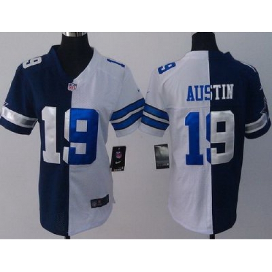 Women Nike Dallas Cowboys #19 Miles Austin Blue White Split NFL Jerseys Women Nike Dallas Cowboys #19 Miles Austin Blue White Split NFL Jerseys