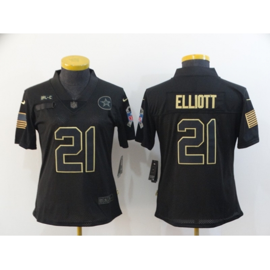 Women Nike Dallas Cowboys 21 Ezekiel Elliott Black Women 2020 Salute To Service Limited Jersey Women Nike Dallas Cowboys 21 Ezekiel Elliott Black Women 2020 Salute To Service Limited Jersey