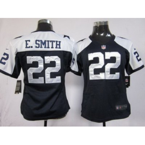 Women Nike Dallas Cowboys 22 E.SMITH Blue Thankgivings Nike NFL Jerseys Women Nike Dallas Cowboys 22 E.SMITH Blue Thankgivings Nike NFL Jerseys