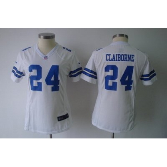 Women Nike Dallas Cowboys 24# Claiborne Authentic White Jersey Women Nike Dallas Cowboys 24# Claiborne Authentic White Jersey