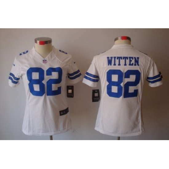 Women Nike Dallas Cowboys 82# Witten White Color[Women's NIKE LIMITED Jersey]
