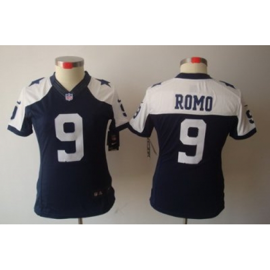 Women Nike Dallas Cowboys 9# Tony Romo Blue[Thanksgiving LIMITED Jersey]