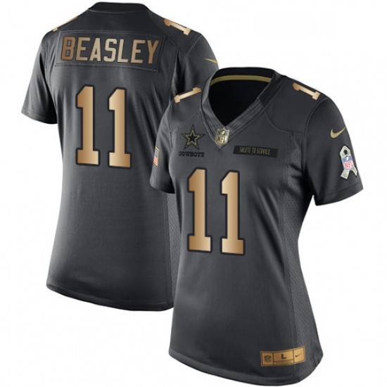 Womens Nike Dallas Cowboys 11 Cole Beasley Limited BlackGold Salute to Service NFL Jersey Womens Nike Dallas Cowboys 11 Cole Beasley Limited BlackGold Salute to Service NFL Jersey