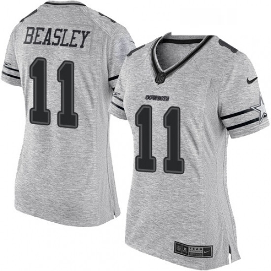 Womens Nike Dallas Cowboys 11 Cole Beasley Limited Gray Gridiron II NFL Jersey Womens Nike Dallas Cowboys 11 Cole Beasley Limited Gray Gridiron II NFL Jersey