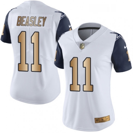Womens Nike Dallas Cowboys 11 Cole Beasley Limited WhiteGold Rush NFL Jersey Womens Nike Dallas Cowboys 11 Cole Beasley Limited WhiteGold Rush NFL Jersey