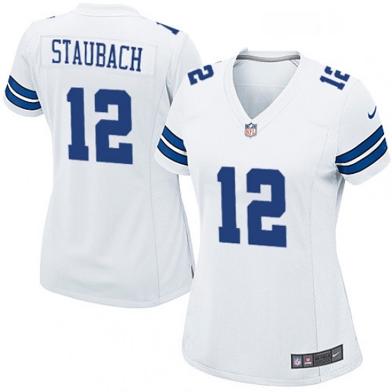 Womens Nike Dallas Cowboys 12 Roger Staubach Game White NFL Jersey