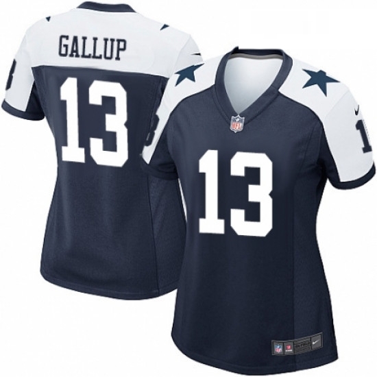 Womens Nike Dallas Cowboys 13 Michael Gallup Game Navy Blue Throwback Alternate NFL Jersey Womens Nike Dallas Cowboys 13 Michael Gallup Game Navy Blue Throwback Alternate NFL Jersey