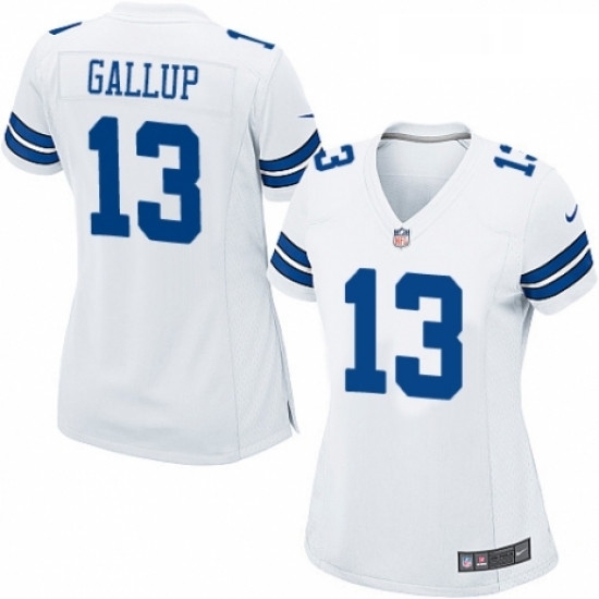 Womens Nike Dallas Cowboys 13 Michael Gallup Game White NFL Jersey Womens Nike Dallas Cowboys 13 Michael Gallup Game White NFL Jersey