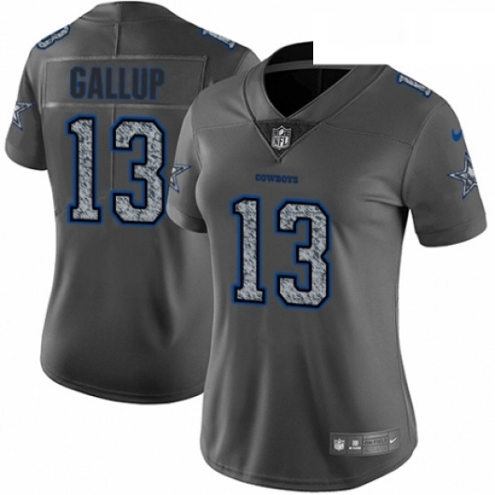 Womens Nike Dallas Cowboys 13 Michael Gallup Gray Static Vapor Untouchable Limited NFL Jersey Womens Nike Dallas Cowboys 13 Michael Gallup Gray Static Vapor Untouchable Limited NFL Jersey